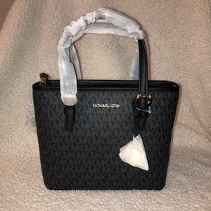 Michael Kors XS Carry All Jet Set Travel Bag - Black Logo